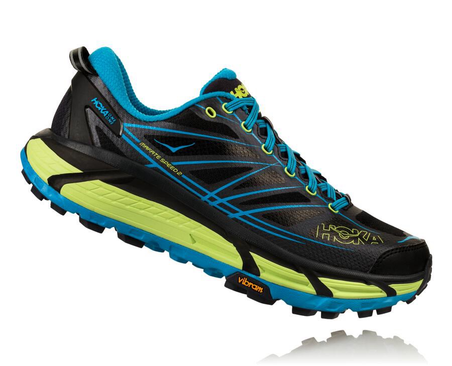 Chaussure Trail Hoka One One Mafate Speed 2 Homme - Noir/Bleu - ZLP-327189